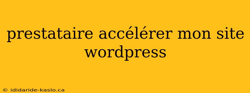 prestataire accélérer mon site wordpress